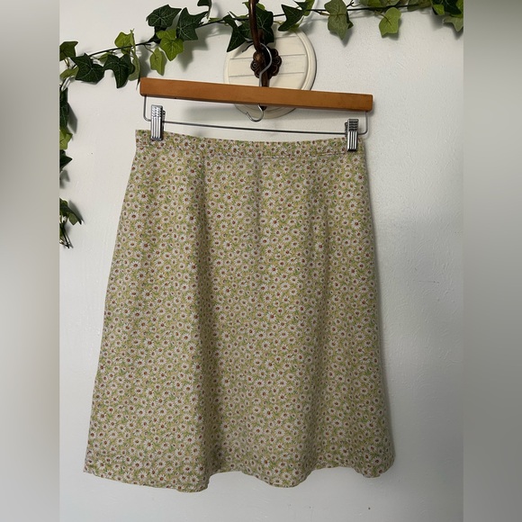 Vintage Floral Yellow & Green Skirt - Picture 3 of 10